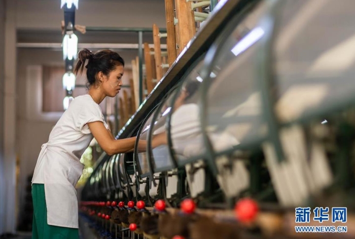 云南德宏正信實業(yè)股份有限公司的工人在車間里作業(yè)（8月21日攝）。 新華社記者 胡超 攝