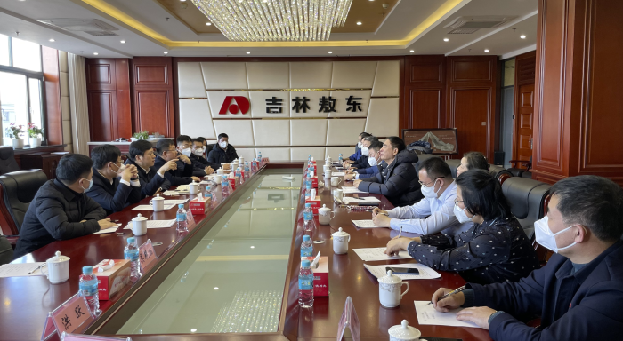 圖為調(diào)研組在吉林敖東召開座談會。