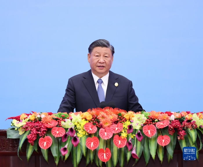 10月18日，國家主席習(xí)近平在北京人民大會堂出席第三屆“一帶一路”國際合作高峰論壇開幕式并發(fā)表主旨演講。新華社記者 王曄 攝