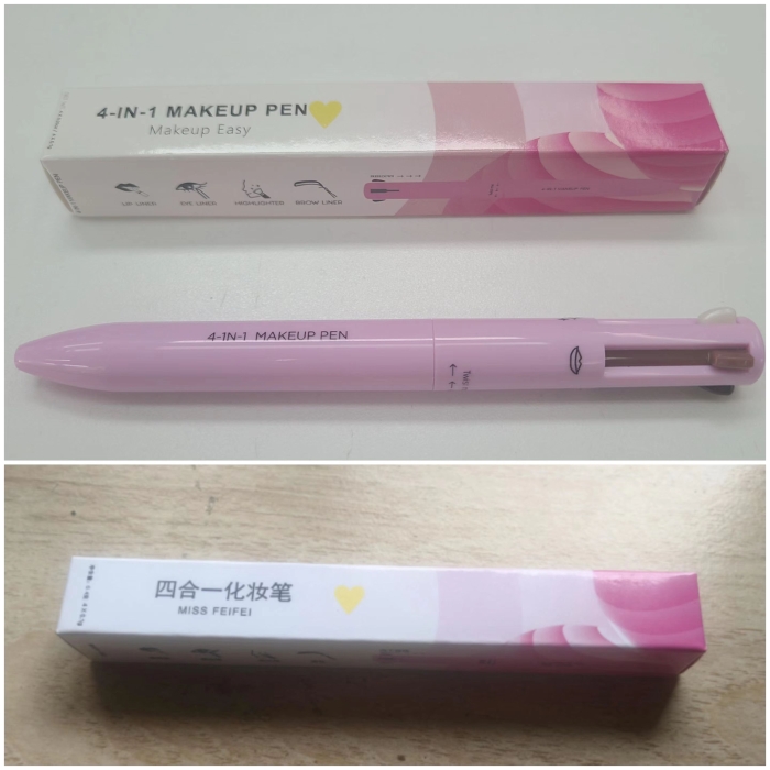 圖中上方為記者收到的產(chǎn)品，下方為國家藥監(jiān)局網(wǎng)站顯示的備案號所屬產(chǎn)品的外包裝。