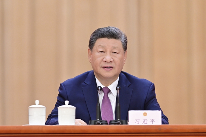 9月14日上午，中共中央、全國(guó)人大常委會(huì)在北京人民大會(huì)堂隆重舉行慶祝全國(guó)人民代表大會(huì)成立70周年大會(huì)。中共中央總書記、國(guó)家主席、中央軍委主席習(xí)近平出席會(huì)議并發(fā)表重要講話。 新華社記者 翟健嵐 攝